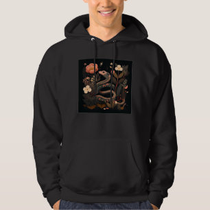Cute Pink Snake Flowers Illustration Unique Women  Hoodie