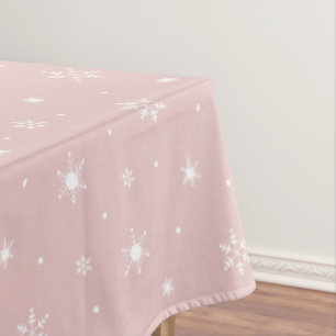 Cute Pink Snow Pattern Tablecloth