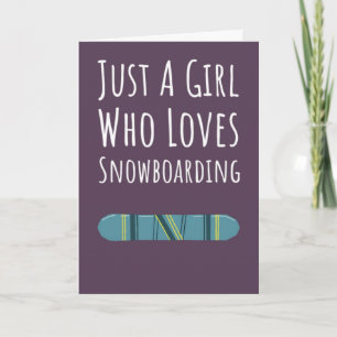 Cute Pink Snowboarder Cards For Girls Winter Sport