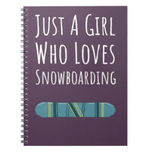 Cute Pink Snowboarder Gifts For Baby Girls Sports Notebook