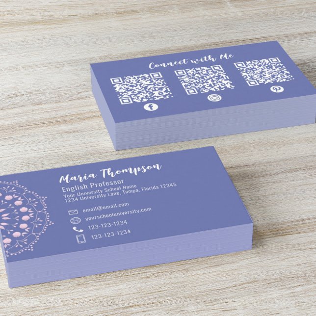 Cute Pink Social Media Custom Business Card (Creator Uploaded)