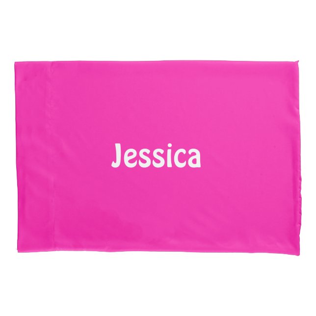Cute pink solid plain pillowcase (Front)