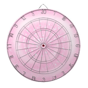 Cute Pink Sparkly Starry Spiral Dartboard