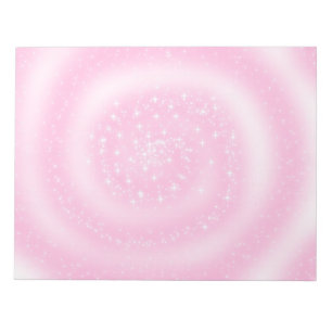 Cute Pink Sparkly Starry Spiral Notepad