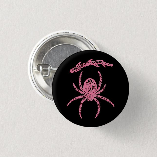 Cute Pink Spider Button (Front & Back)