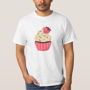 Cute Pink Sprinkles Strawberry Cupcake T-Shirt