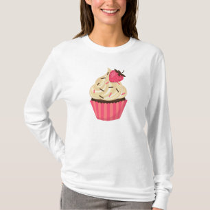 Cute Pink Sprinkles Strawberry Cupcake T-Shirt