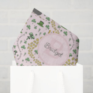 Cute Pink St. Patrick's Day Baby Girl Tissue Paper