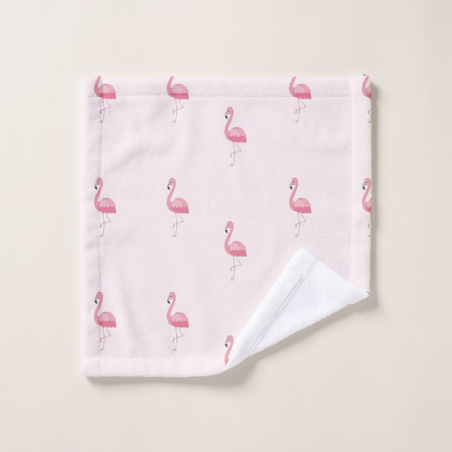 Cute pink standing flamingo wash cloth (Wash Cloth)