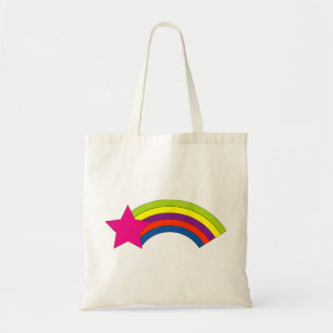 Cute Pink Star Colourful Rainbow Tote Bag