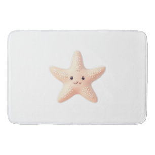 Cute Pink Starfish Bath Mat
