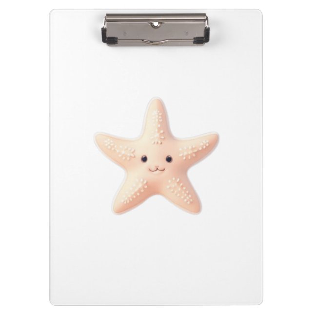 Cute Pink Starfish Clipboard (Front)