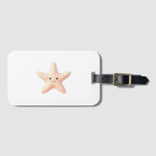 Cute Pink Starfish Luggage Tag