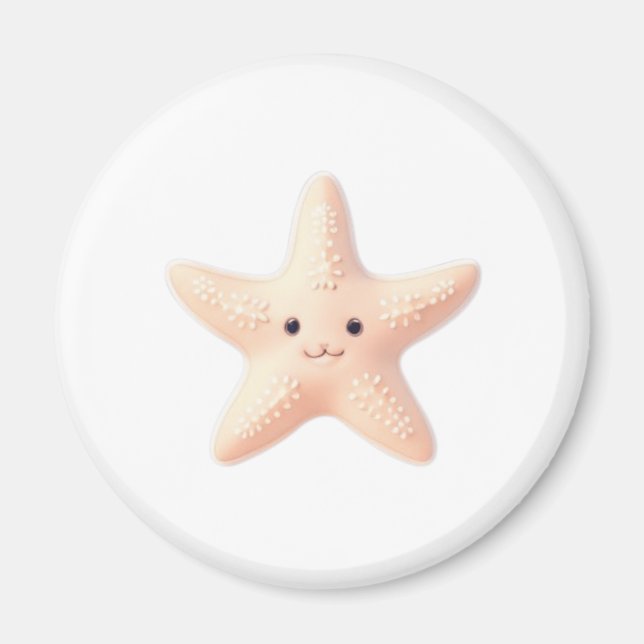 Cute Pink Starfish Magnet (Front)