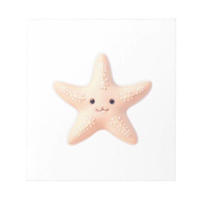 Cute Pink Starfish Notepad (Front)
