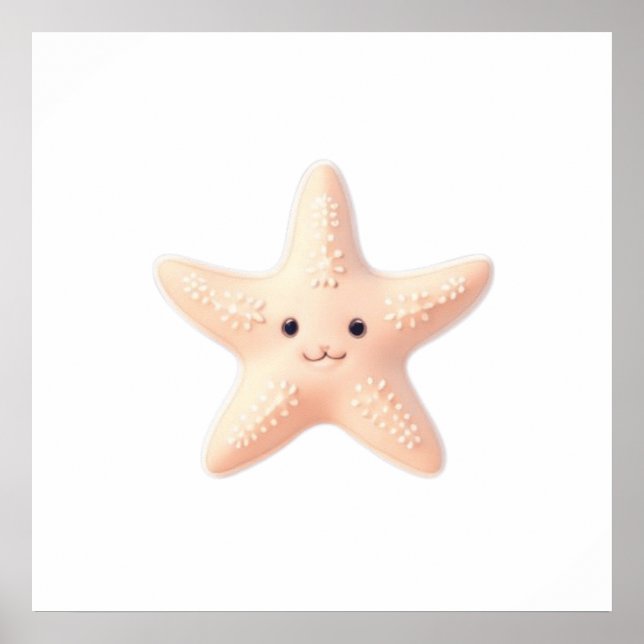 Cute Pink Starfish Poster (Front)