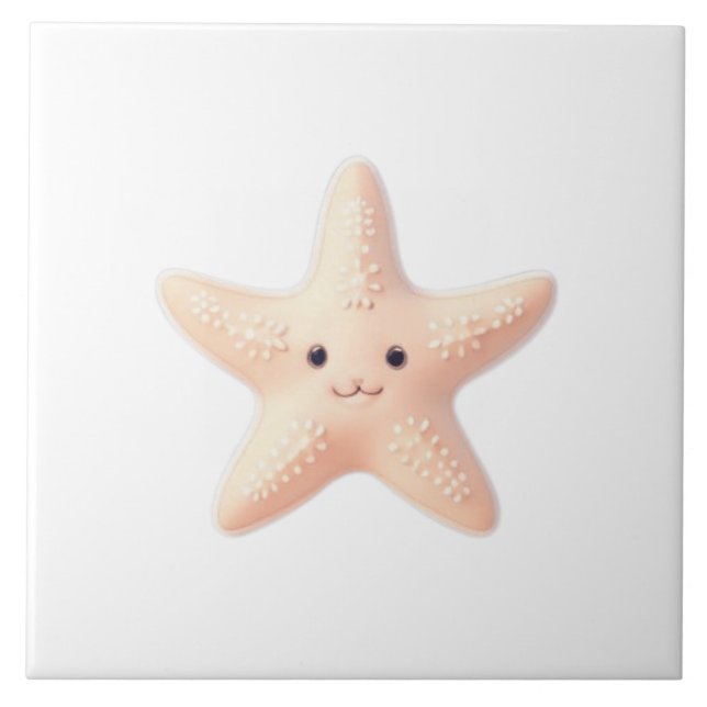 Cute Pink Starfish Tile (Front)