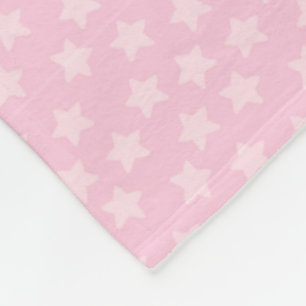 Cute Pink Stars Fleece Blanket