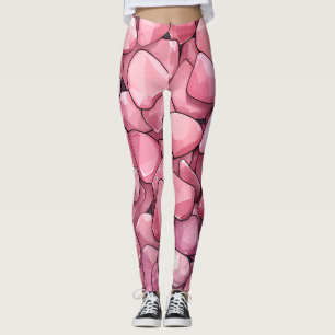 Cute Pink Stone Pattern Leggings