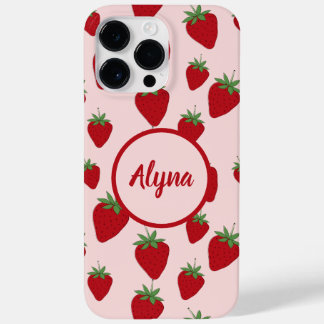 Cute Pink Strawberry Case-Mate iPhone 14 Pro Max Case