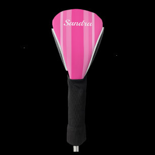 Cute Pink Striped Feminine Golf Head Cover