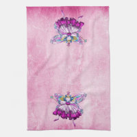 Cute Pink Sugar Plum Fairies Kitchen Towel