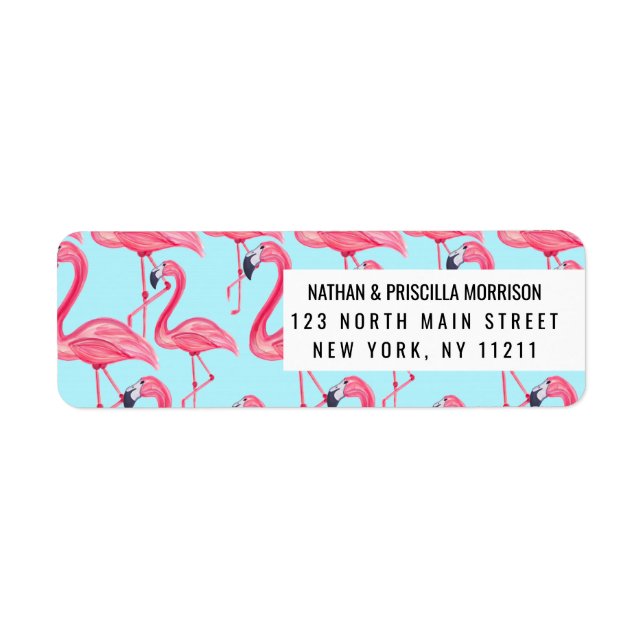 Cute Pink Summer Painted Flamingo Pattern Blue (Front)