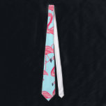 Cute Pink Summer Painted Flamingo Pattern Blue Tie<br><div class="desc">Transform your style with this trendy design. It features a tropical summer pink hand painted flamingo pattern on blue, print that will add some panache and fashionable flair to your personal inventory of accessories and fashion products, or if this design exemplifies a friend or family it would make a great...</div>