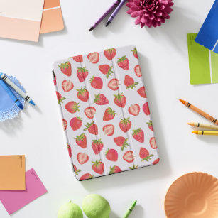 Cute Pink Summer Strawberry Fruit iPad Pro Cover
