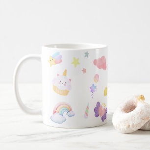 Cute pink sweet cupcake unicorn rainbow Pattern Coffee Mug