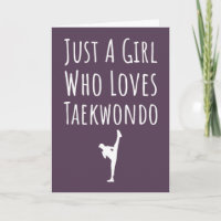 Cute Pink Taekwondo Cards For Baby Girls Kids TKD