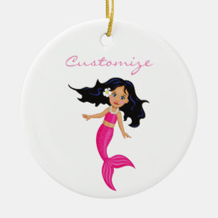 Cute Pink-tailed Mermaid Thunder_Cove Ceramic Tree Decoration