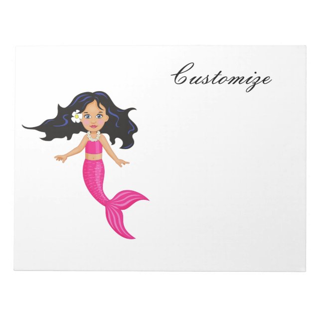 Cute Pink-tailed Mermaid Thunder_Cove  Notepad (Front)
