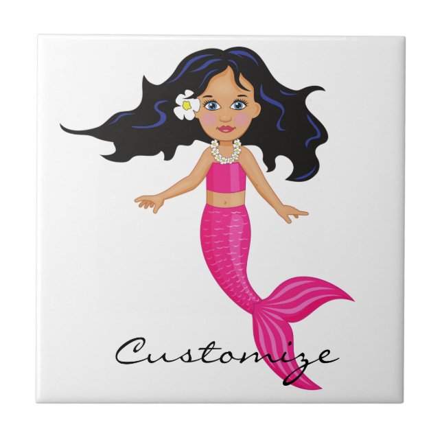 Cute Pink-tailed Mermaid Thunder_Cove Tile (Front)