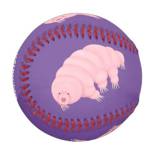 Cute pink tardigrade water bear cartoon baseball