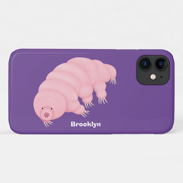 Cute pink tardigrade water bear cartoon Case-Mate iPhone case (Back (Horizontal))