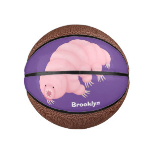 Cute pink tardigrade water bear cartoon mini basketball