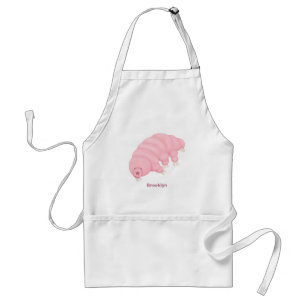 Cute pink tardigrade water bear cartoon  standard apron