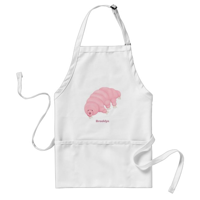 Cute pink tardigrade water bear cartoon  standard apron (Front)
