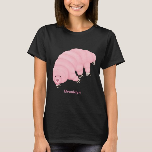 Cute pink tardigrade water bear cartoon T-Shirt (Front)