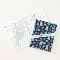 Cute Pink Teal Hippo Floral Butterfly Lily Pad