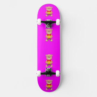 Cute Pink Teddy Bear Skateboard