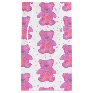 Cute Pink Teddy Bear Small Gift Bag