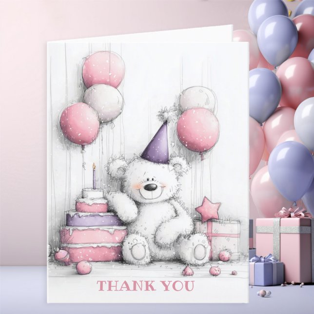 Cute Pink Teddy Bear Thank You (Creator Uploaded)