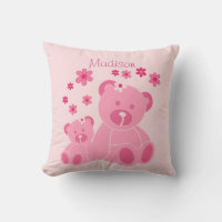 Cute Pink Teddy Bears and Flowers Personalised