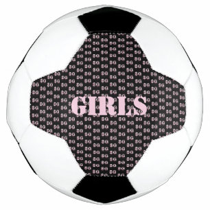 Cute Pink Text Girls Soccerball