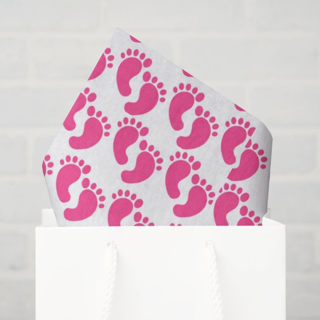 Cute pink tiled baby feet pattern tissue paper (Gift Bag)