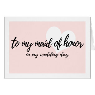 Cute Pink "to my maid of honour on my wedding