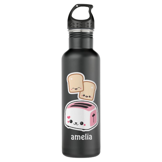 Cute Pink Toaster 710 Ml Water Bottle (Front)