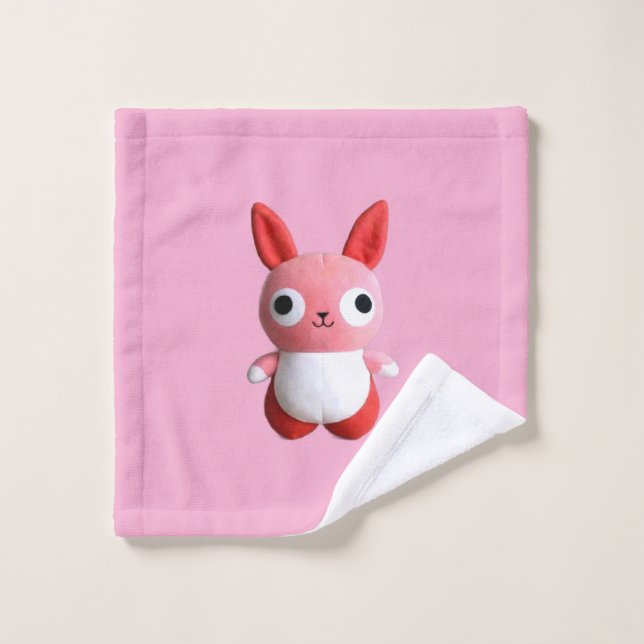 Cute Pink Toy Bunny Wash Cloth (Wash Cloth)
